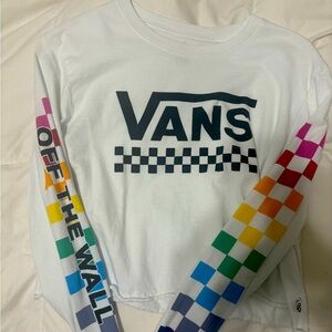 White vans crop top. Long sleeve size medium